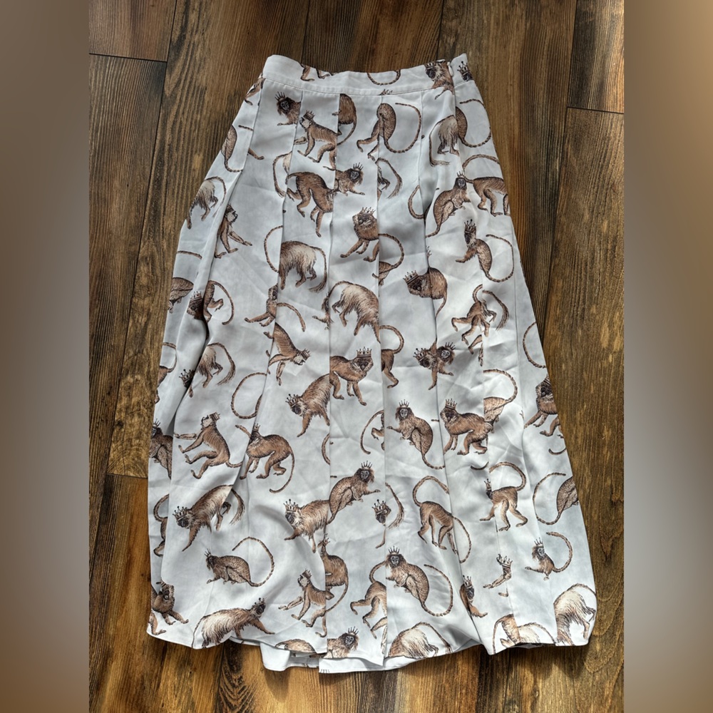 H&M monkey pleated midi skirt